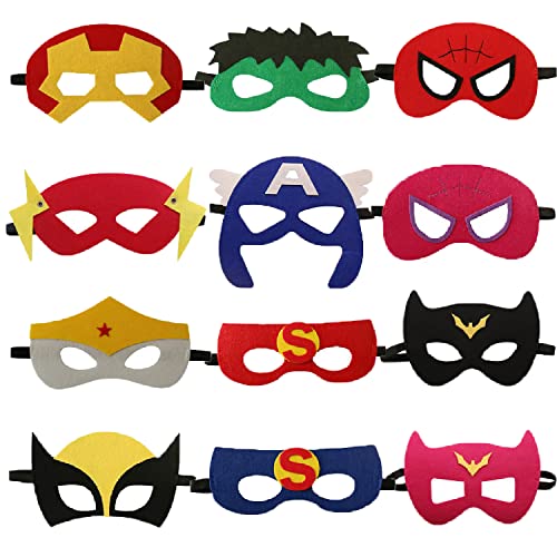 Superhelden Masken Gastgeschenke für Kindergeburtstagsfeier-Dekoration, Superhelden Cosplay Kostüme, verkleiden sich, Party-Bevorzugungen, Zubehör für Kindermaske (Superhero) von Supmehero