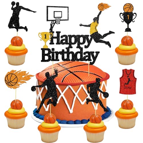 13 Stück Basketball Tortendeko Geburtstag, Basketball Cake Topper Kuchendekoration Happy Birthday Tortendeko für Sport Thema Jungen Herren Mädchen Geburtstagsparty Zubehör 13 Stück Basketball Tortendeko Geburtstag, Basketball Cake Topper Kuchendekoration Happy Birthday Tortendeko für Sport Thema Jungen Herren Mädchen Geburtstagsparty Zubehör von SupreLuck
