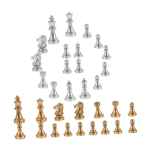 1 Satz Internationalem Schachspiel Elegante Elektrische und Silberfarbene Schachfiguren für Brettspiel Enthusiasten Dekoration von Schachbrettern 1 Satz Internationalem Schachspiel Elegante Elektrische und Silberfarbene Schachfiguren für Brettspiel Enthusiasten Dekoration von Schachbrettern von Supvox