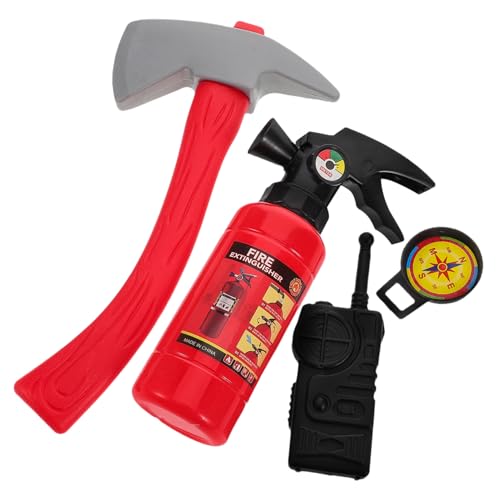 Supvox 1satz Junge Mädchen Feuerwehrmann Kostüm Set Mit Feuerlöscher Rollenspiel Zubehör Für Mädchen Teiliges Kostümset Für Kreative Spiele Für Karneval Halloween Und von Supvox