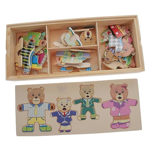 SUPVOX 1 Satz Holzpuzzle Tiermotiv Bär mit Wechselbarer Kleidung Pädagogisches für Fördert Kreativität und Hand Augen Koordination SUPVOX 1 Satz Holzpuzzle Tiermotiv Bär mit Wechselbarer Kleidung Pädagogisches für Fördert Kreativität und Hand Augen Koordination von Supvox