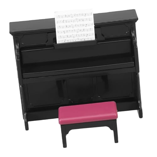 SUPVOX 1 Satz Kleines Klaviermodell Puppenhaus Miniatur-Puppenklavier Puppenklavier mit Stuhl winziges Hausklavier Miniatur-Klaviermodell Klavier für Minihaus Abs Black von Supvox