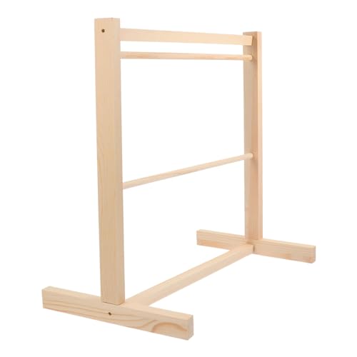 SUPVOX 1 Satz Puppenaufhänger Kleiderständer Für Puppen Mini-kleiderständer Puppenkleidung Display Mini-puppenhauszubehör Puppenhaus Kleiderständer Light Brown Hölzern von Supvox
