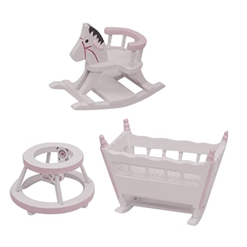 SUPVOX 1satz Miniature Puppenhaus Möbelset Holzschaukelstuhl Kinderkrippe Lauflernhilfe Für Kreative Rollenspiele Im Kinderzimmer von Supvox
