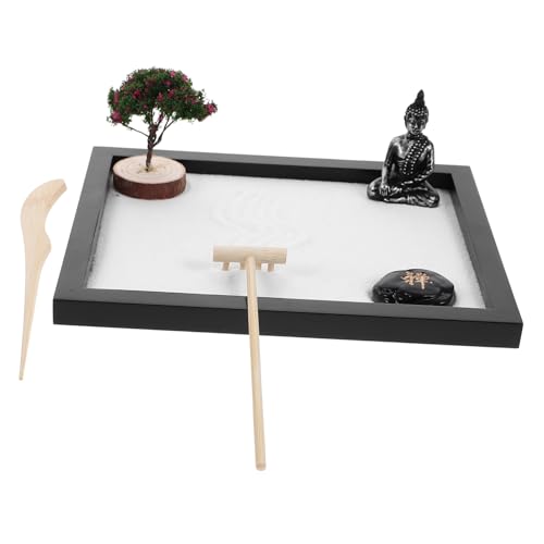 SUPVOX 1 Satz Zen Garten mit Buddha Statue Dekoration für Büro und Zuhause Kreatives Sandspielzeug zur Verbesserung von Meditation und Entspannung SUPVOX 1 Satz Zen Garten mit Buddha Statue Dekoration für Büro und Zuhause Kreatives Sandspielzeug zur Verbesserung von Meditation und Entspannung von Supvox