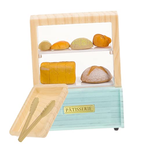 SUPVOX 1 Set Brotschrankmodell Miniatur Display Mini Kuchendisplay Mini Hausdekor Miniaturmöbel Mini Display Dessertschrank Miniatur Brotregal Mini Hausmöbel Kunststoff von Supvox