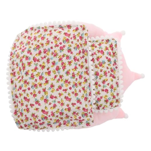 SUPVOX 1 Set Puppenschlafsack Puppenmatratze Puppenhaus Miniaturzubehör Schlafsack Handgefertigte Puppenmaterialtasche Mini Puppenhauszubehör Spielhaus Schultasche Rosa von Supvox