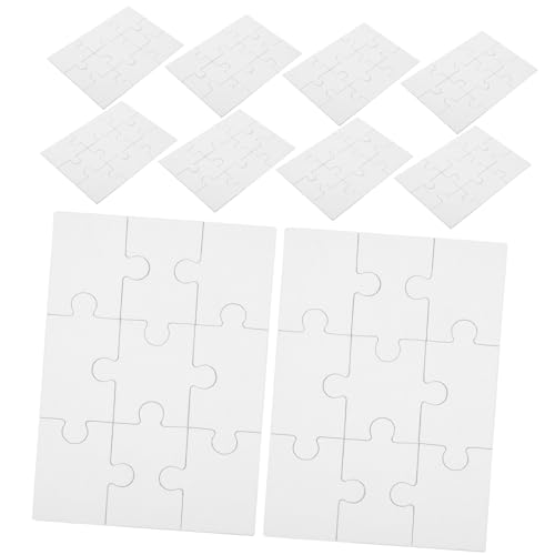 SUPVOX 10 Blatt Teiliges Blanko Puzzle DIY Zeichenpuzzle für Leere Puzzleteile zum Bemalen Kreatives Bastelmaterial Leicht und Kompakt für Familienaktivitäten und Geschenke von Supvox