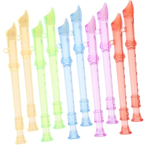 SUPVOX 10 STK Teiliges Kunststoff Flöten Mini Blockflöte Musikinstrument für Anfänger Leicht Tragbar Lernspielzeug für Musikalische Früherziehung Zufällige Farbe Zufällige Farbe von Supvox