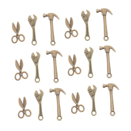 SUPVOX 10 Sätze Teiliges Miniatur-Werkzeug Legierung Realistische Mini-handwerkzeuge mit Mini-schraubenschlüssel Hammer und Schere Puppenhaus Zubehör für Basteln und Dekoration von Supvox