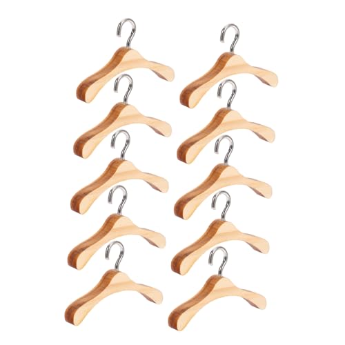 SUPVOX 10 Stück Holz Kleiderbügel für Puppen Teiliges Zubehör für Bjd Puppen Praktischer Holzaufhänger für Puppenbekleidung zur Organisation Ihrer Puppensammlung von Supvox