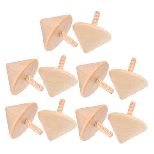 SUPVOX 10 Stück Holz zum Selbstgestalten Natürliche Holzspielzeuge für Stabile Drehung DIY Bemalung Kreativität und Hand Auge Koordination Pädagogisch von Supvox