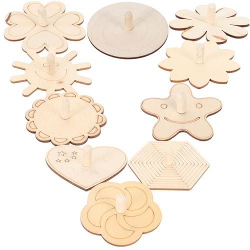 SUPVOX 10 Stück Teiliges Holz Gyro Bastelset für Tragbares DIY mit Verschiedenen Formen Unbemalte Holzspins zum Bemalen Fördert Hand Auge koordination Geeignet für Kindergarten und SUPVOX 10 Stück Teiliges Holz Gyro Bastelset für Tragbares DIY mit Verschiedenen Formen Unbemalte Holzspins zum Bemalen Fördert Hand Auge koordination Geeignet für Kindergarten und von Supvox