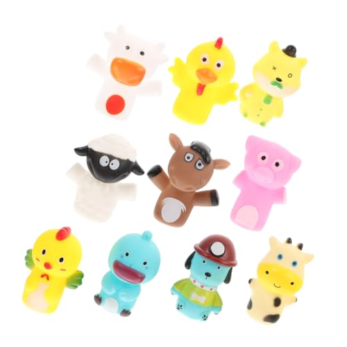 SUPVOX 10 Stück Teiliges Interaktive Vinyl Tier Fingerpuppen für Kleinkinder Langlebige und Komfortable Handspielzeuge zum Geschichtenerzählen Pädagogisch für Eltern Junge Mädchen Spiele von Supvox