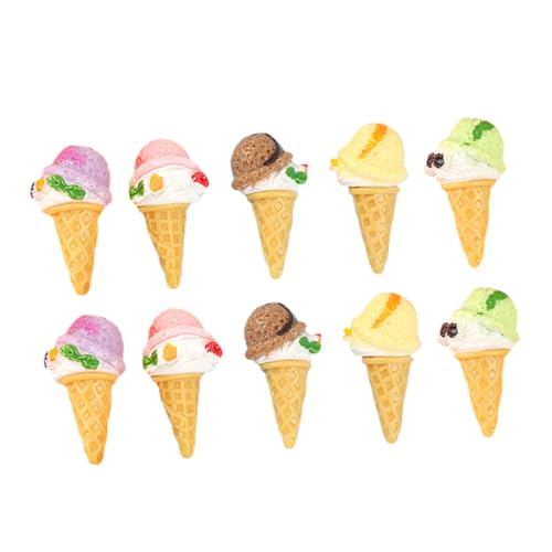 SUPVOX 10 Stück Teiliges Künstliche Eistüten aus Resin Miniatur Eiscreme Modell Realistische Dekoration Bunte Farbvariation Für Schaufenster Laden Deko Puppenhaus Zubehör von Supvox