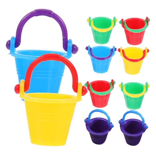 SUPVOX 10 Stück Teiliges Mini Eimer Bunte Miniatur Deko Puppenhaus Zubehör Realistische Handgefertigte Mini Buckets Modell für DIY Haus Dekoration von Supvox