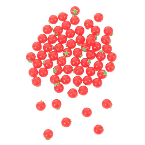 SUPVOX 100 Stück Miniature Kirschtomaten Modelle Realistische Mini Gemüse Figuren Puppenhaus Dekoration für Kreatives Rollenspiel Lernspielzeug von Supvox