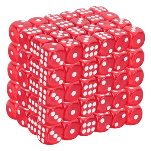 SUPVOX 100 Stück Rote Acryl Würfel Sechseitig Leichte Spielwürfel für Brettspiele Partyspiele und Freizeitspaß für Große Gruppen und Unterwegs von Supvox