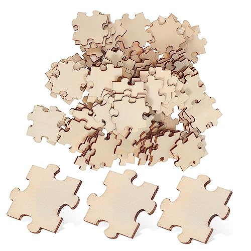 SUPVOX 100 Stück Teiliges Unbemalter Holzpuzzle Blanko Puzzleteile Glatt Geschliffen Beidseitig Leer zum Bemalen Basteln und DIY Kunstprojekte Fördert Kreativität und Feinmotorik von Supvox