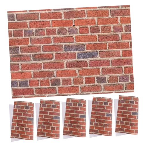 SUPVOX 12 Blatt Puppenhaus Tapete Rote Ziegelmuster Leicht Zuschneidbar Flexible Wandverkleidung für DIY Miniatur Dekoration SUPVOX 12 Blatt Puppenhaus Tapete Rote Ziegelmuster Leicht Zuschneidbar Flexible Wandverkleidung für DIY Miniatur Dekoration von Supvox