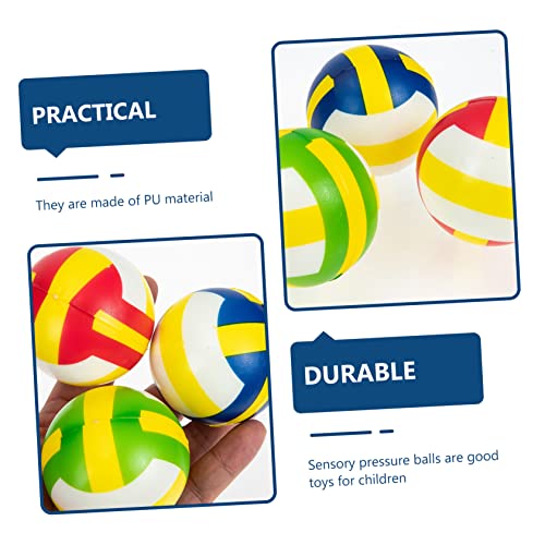 SUPVOX 12 Stück Teiliges Bunter Volleyball Stressbälle aus PU Handliche Mini Knautschbälle zur Stressreduktion Lustige und Tragbare Druckspielzeuge für Erwachsene von Supvox