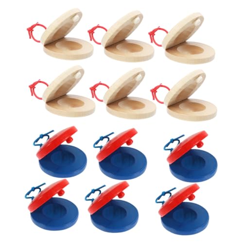 SUPVOX 12 Stück Teiliges Holz Castanet Glatte Oberfläche Sicheres Lernspielzeug Langlebige Percussion Instrumente für Kleinkinder Fördert Musikalisches Interesse und Spielerische von Supvox