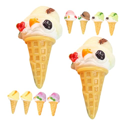 SUPVOX 12 Stück Teiliges Mini Eiscreme Modellset aus Resin Realistische Simulation Eiscreme Figuren in Bunten Farben DIY Foto Requisiten und Dekoration für Zuhause und Geschäft von Supvox