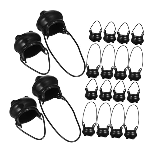 SUPVOX 12 Stück Teiliges Mini Plastikkessel aus Kunststoff mit Griffen Kleine Miniatur Kessel für Halloween Party Deko Puppenhaus Zubehör Feengarten Accessoires Vielseitig als Mini von Supvox