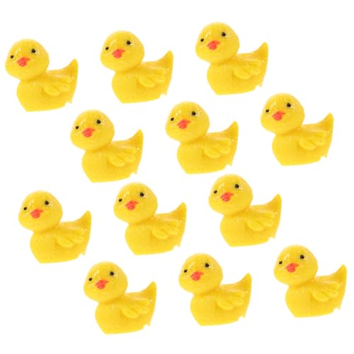 SUPVOX 12 Stück Teiliges Mini Resin Enten Kleine Handgefertigte Figuren aus Langlebigem Harz Bunte Miniaturgarten Deko für Puppenhäuser Kuchenverzierung und Pflanzen Niedliche Cartoon von Supvox