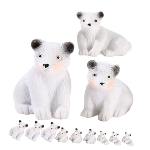SUPVOX 12 Stück Teiliges Miniatur Eisbär Figuren aus Robustem Resin Niedliche Cartoonartige Miniatur Bären für Puppenhaus Garten und Schreibtischdekoration Langlebig und Vielseitig von Supvox