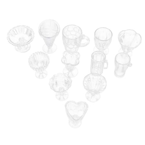 SUPVOX 12 Stück Teiliges Miniatur Küchen Geschirr mit Realistischen Kunststoffbechern Farbenfrohe Puppenhaus Dekoration als Mini Foto Requisiten von Supvox