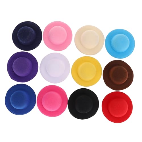 SUPVOX 12 Stück Teiliges Miniatur Stoffhut Bunte Mini Hüte für Basteln und Puppendeko Niedliche Mini Hut Accessoires als Fotorequisiten und Kreative Spielzeuge von Supvox