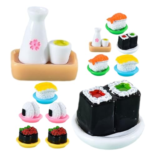 SUPVOX 12 Stück Teiliges Miniatur Sushi Harz Realistisch Gestaltete Japanische Deko Langlebig Farbecht Geeignet als Puppenhaus deko für Werbezwecke von Supvox