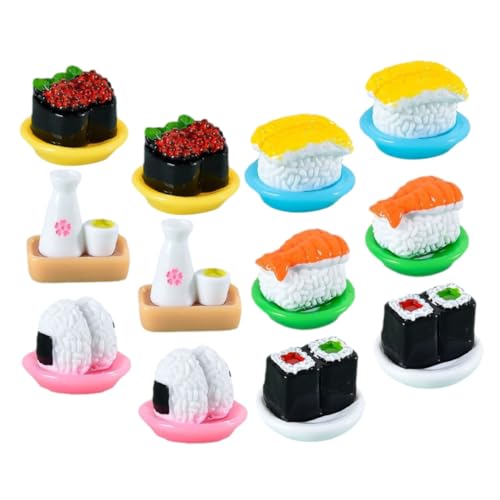 SUPVOX 12 Stück Teiliges Miniatur Sushi Japanisch Simuliert Realistische Dekoration und Fotorequisite Künstliche Sushi Modelle für Puppenhaus Tischdeko Vielseitig für Zuhause und Party von Supvox