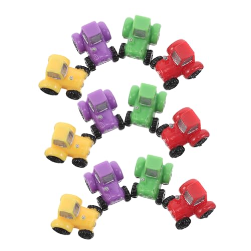 SUPVOX 12 Stück Teiliges Miniatur Traktor aus Robustem Resin Realistisch Gestaltete Bauernhof-Figuren in Bunten Farben für Puppenhäuser Mikro-landschaften und Fantasy-Garten Dekorationen von Supvox