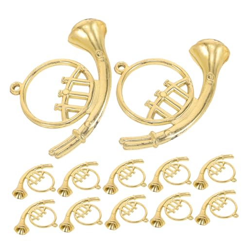 SUPVOX 12 Stück Teiliges Musikinstrument Modelle aus Robustem Kunststoff Goldfarbene Trompete für Weihnachtskranz DIY Vielseitiger Christbaumschmuck und Festliche Dekoration für Zuhause von Supvox