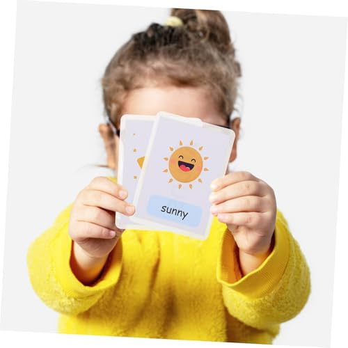 SUPVOX 12 Stück Teiliges Wetterbezogenes Lernkarten Wasserdichtem Kunststoff Bunte Cartoon flashcards zur Frühen Sprachförderung für Kindergartenalter für Spielerisches von Supvox