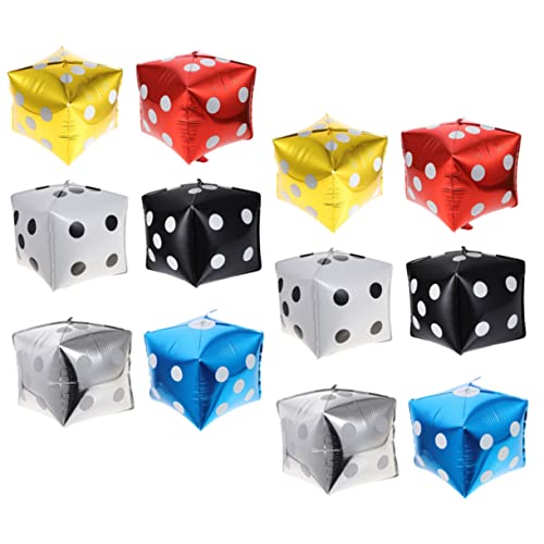 SUPVOX 12 Stück Teiliges Würfel Folienballons Selbstsiegelnd Wiederverwendbar Thematische Partydekoration für Geburtstagsfeiern Einfache Befüllung und Vielseitige Aufhängung von Supvox