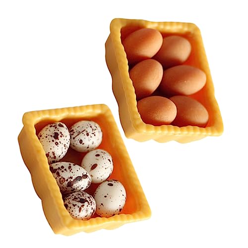 SUPVOX 14 Stück Teiliges Miniatur Ei Modellset Mini Eierhalter für Rollenspiel Realistische Küchen Dekoration für Puppenhäuser und Mikrolandschaften von Supvox