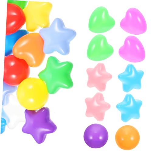 SUPVOX 150 Stück Teiliges Partyspielzeug mit Dicken Herz Stern und Runden Bällen Bunter Vielseitig für Indoor Spielzelt und Kinderzimmer Geeignet von Supvox