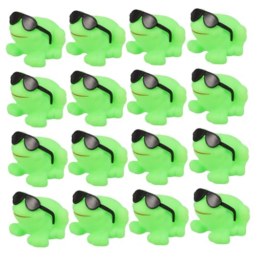 SUPVOX 16 Stück Teiliges Badespielzeug Schwimmende Grüne Froschfiguren mit Sonnenbrille aus Sicherem Kunststoff Geräuschaktivierte Badewannenspielzeuge für Junge Mädchen und Kleinkinder SUPVOX 16 Stück Teiliges Badespielzeug Schwimmende Grüne Froschfiguren mit Sonnenbrille aus Sicherem Kunststoff Geräuschaktivierte Badewannenspielzeuge für Junge Mädchen und Kleinkinder von Supvox