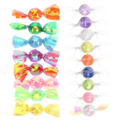 SUPVOX 17 Stück Teiliges Miniatur Zuckerwatte Candy Ornament aus Kunststoff Bunte Bonbons Deko für Weihnachten Party und Hochzeit Realistische Fake Süßigkeiten für Festliche von Supvox