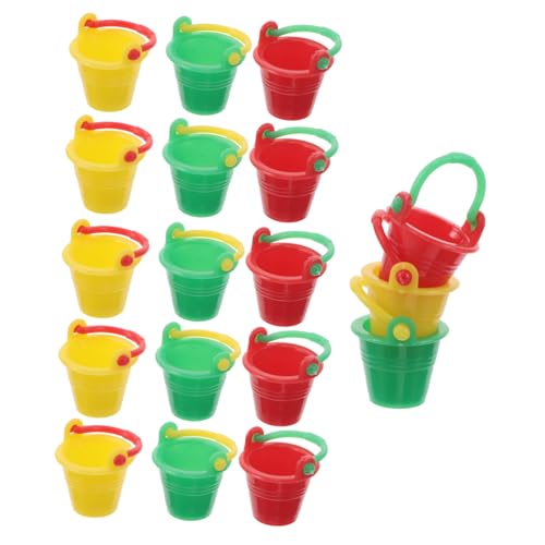 SUPVOX 18 Stück Teiliges Miniatur Eimer Kunststoff Strand-Motiv Kleine Wassereimer Mini Garten Deko Puppenhaus Zubehör für Mini Landschaft und Kreativaktivitäten von Supvox