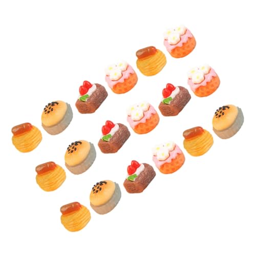 SUPVOX 18 Stück Teiliges Miniatur Kuchen aus Resin Detailreiche Mini Dessert Modelle für Puppenhaus Dekoration Leicht Bruchsicher für DIY Miniaturküche und Kreatives Spiel von Supvox