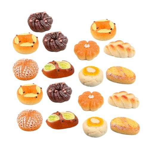 SUPVOX 18 Stück Teiliges Miniatur Resin Brotmodell Realistische Bäckerei Dekoration Detailreiche Simulation für Puppenhaus Foto Requisiten und Wohnaccessoires von Supvox