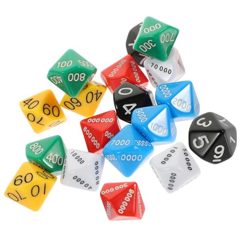SUPVOX 18 Stück Teiliges Multi Sided Game Dice Vielseitige Würfel mit Zahleneindruck Robustes Kunststoffmaterial Komfortabler Rundkantendesign für Party Bar Brettspiele und Tischspiele von Supvox