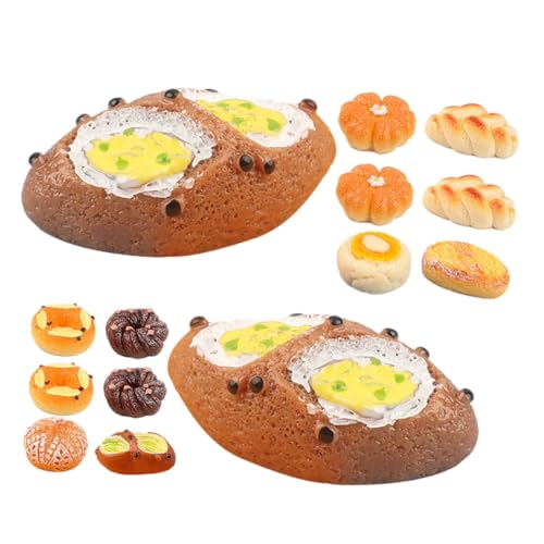 SUPVOX 18 Stück Teiliges Resin Brot Miniaturen Realistische Künstliche Brote Dekofiguren Puppenhaus Zubehör Lebensechte Brotsimulation für Wohnzimmer Küche Bäckerei Dekoration von Supvox