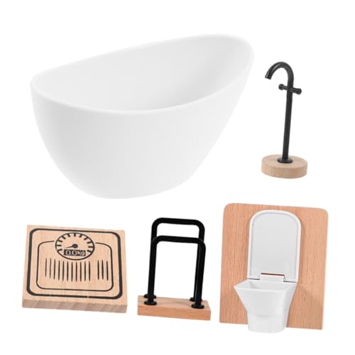 SUPVOX 1Satz Accessoires für Kreative DIY Projekte Fotorequisiten und Fantasievolles Rollenspiel Bestehend aus Toilette Badewanne Wasserhahn Handtuchhalter und von Supvox