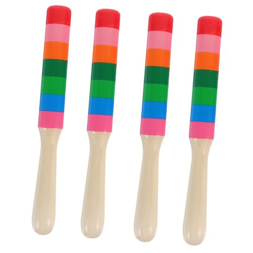 SUPVOX 2 Paare Holz Rhythmusstäbe Percussion Instrument Lernhilfe Trommelstöcke für Musikunterricht Hand Auge Koordination Robustes Naturholz Bunte Klangstäbe von Supvox