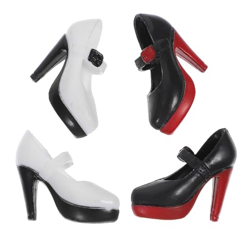 SUPVOX 2 Paare Miniatur High Heels Puppenschuhe Kleine Puppenzubehör Modische Farbgestaltung Langlebig Hautfreundlich für Mädchen DIY Mikro Landschaft Fotorequisiten von Supvox